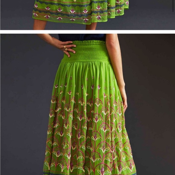 Anthropologie beaded beautiful midi tulle holiday ❄️❄️dress - Picture 5 of 6